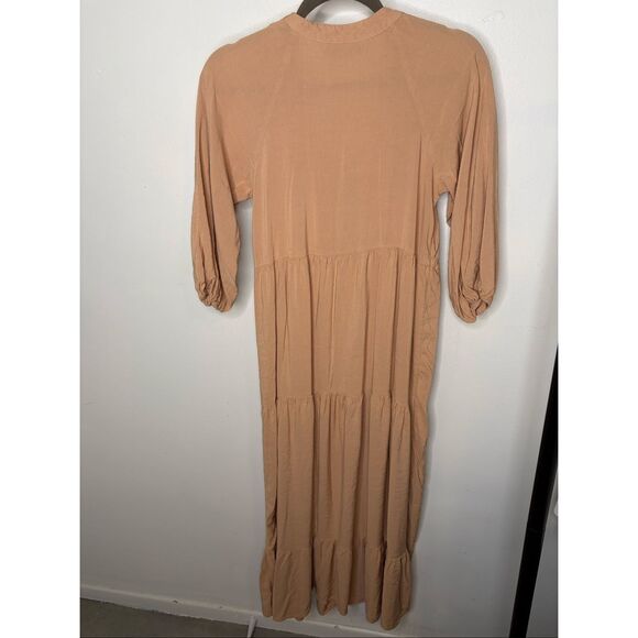 Zara Linen Tiered Middi Dress - Picture 4 of 4